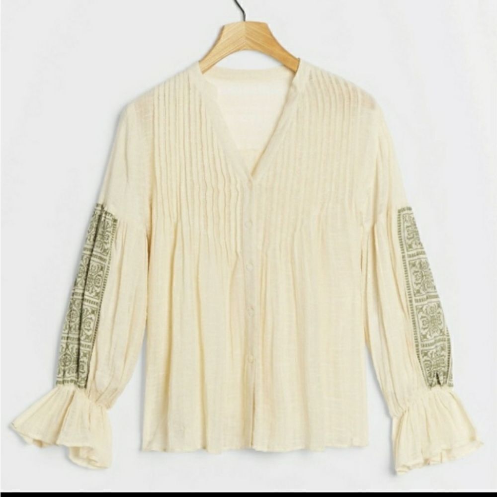 NWT ANTHROPOLOGIE embroidered shirt 